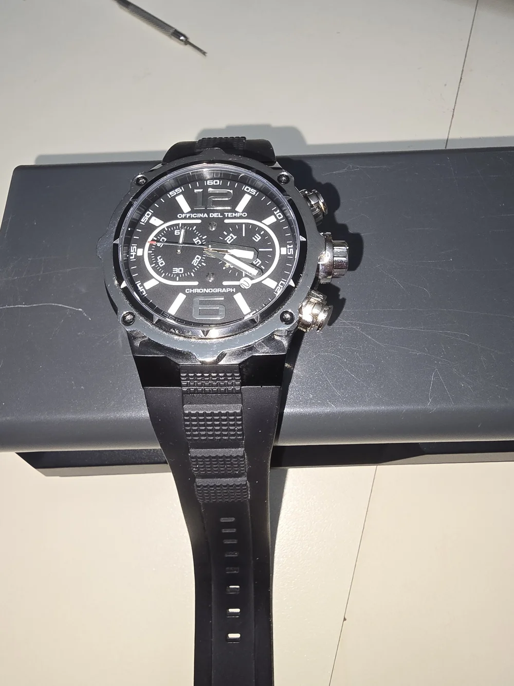Officina Del Tempo Black Chronograph Watch
